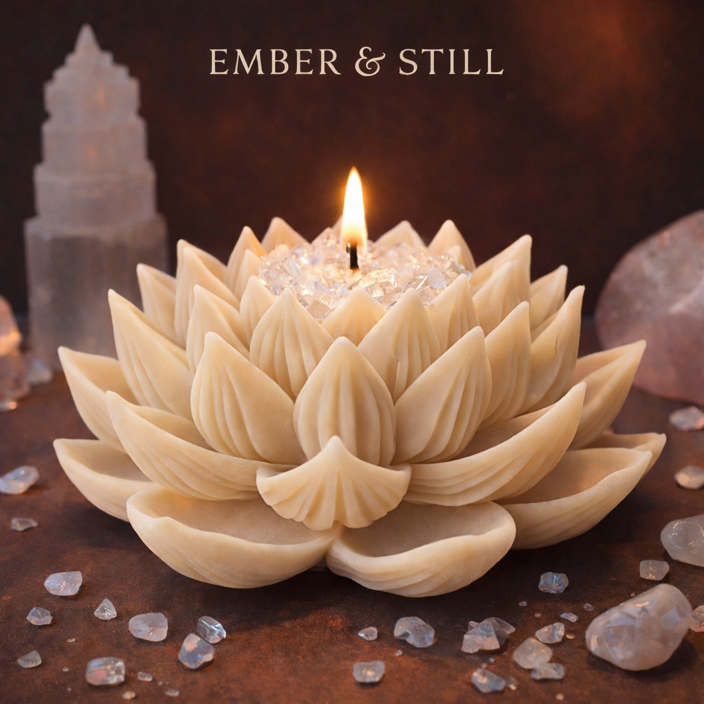 Still Lotus Crystal Candle