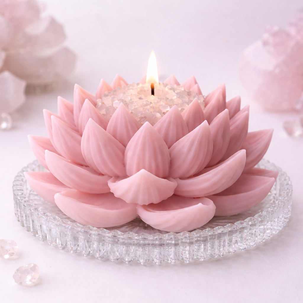 Still Lotus Crystal Candle
