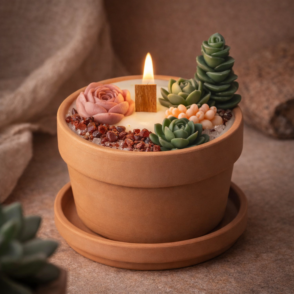Rooted Still - Terracotta Succulent Candle